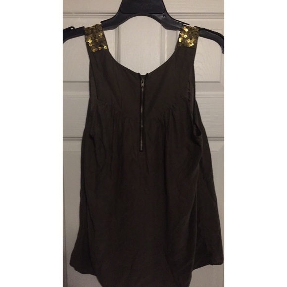 Olive green sequin top - Picture 2 of 2